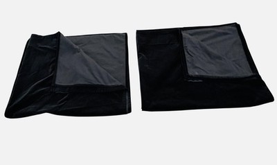 HTF Rare 2 Panels IKEA Sanela Curtain Panel 55'' x 98  Black Soft Velvet