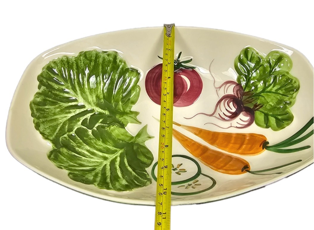 Vintage Los Angeles Potteries Serv. Fruit Centerpiece Bowl w/Fruits Ceramic Etc