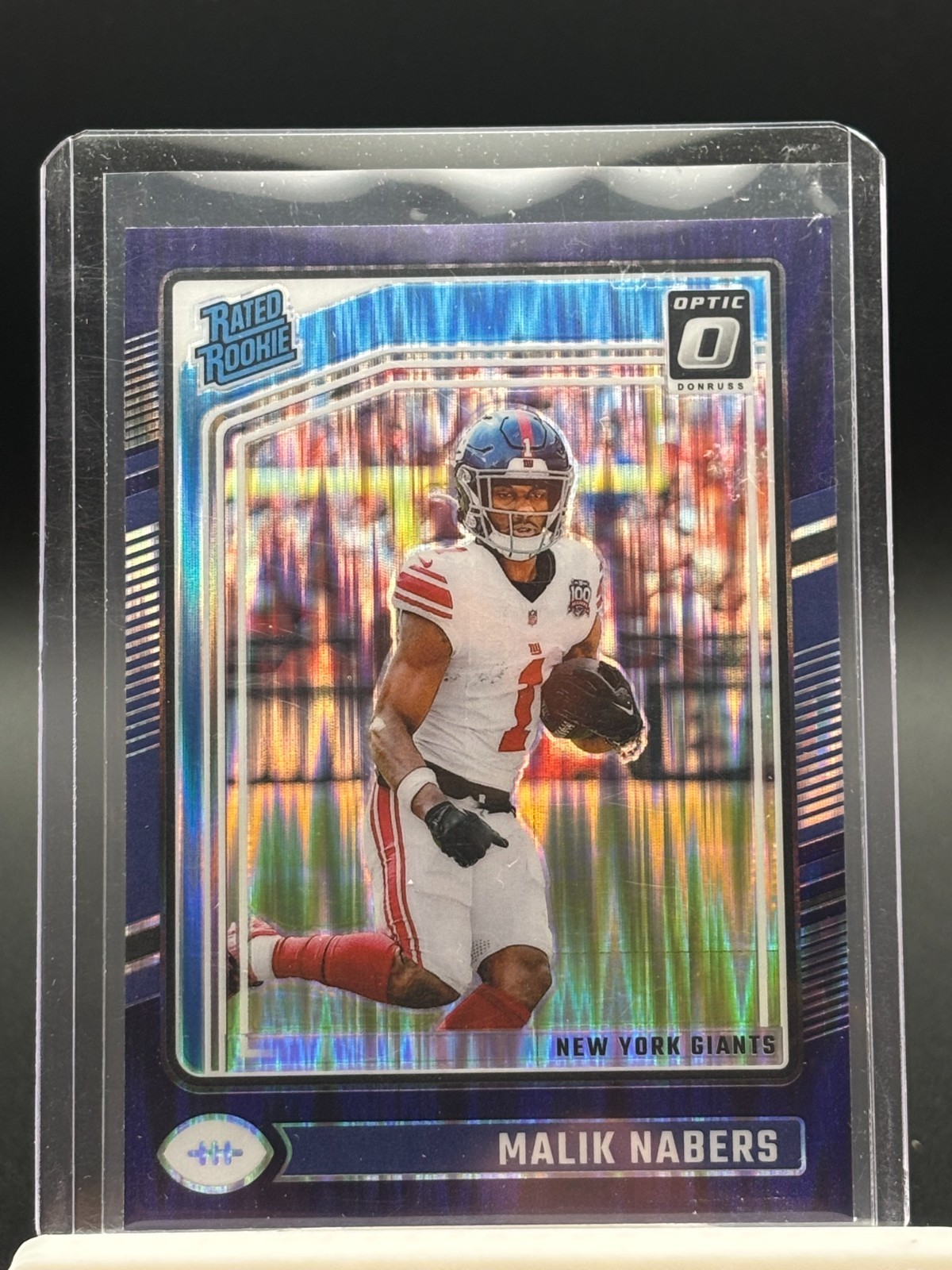 2024 Donruss Optic Rated Rookie Purple Shock Prizm #271 Malik Nabers RC