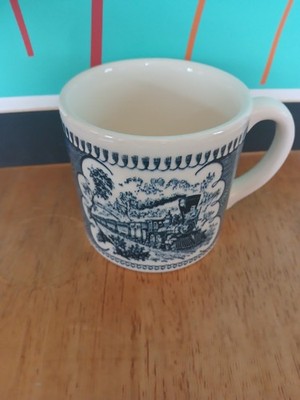 courier & Ives train mug