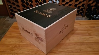 Holzkasten, Kiste für 6 Flaschen, Obstkiste, Weinkiste mit Deckel+Flaschenhalter
