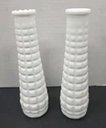 Vintage Milk Glass 9" Bud Vases Set of 2
