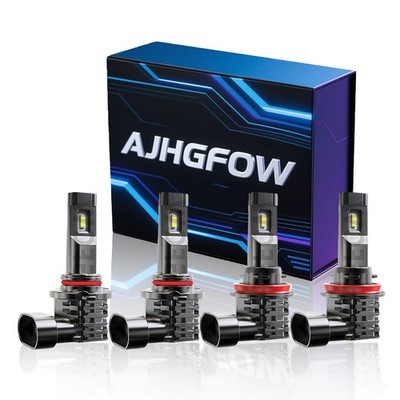 4Pc 9005 H11 LED Headlight High Low Beam Bulbs Kit For Ford Expedition 2016-2020