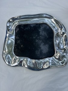 Vintage IHI Pewter And Marble Center Cutting Board 13 1/4” Length
