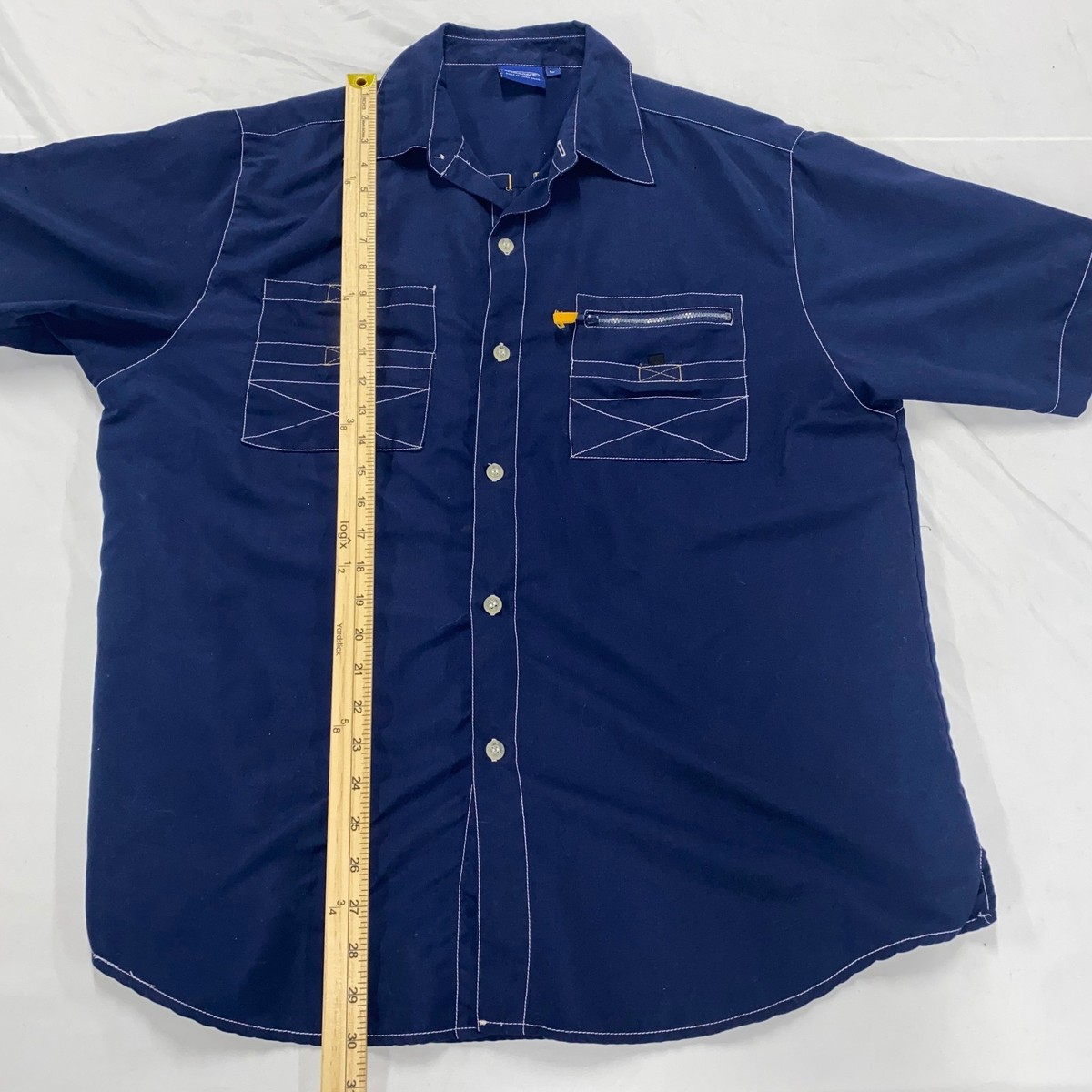 VINTAGE 90s Sideout Camp Shirt Large Blue Button Up Volleyball Y2K