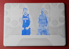 2022-23 Panini Noir Reel to Reel Memorabilia Cyan Plate Domantas Sabonis #12