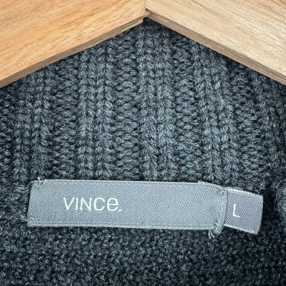 Jaqueta suéter Vince feminina lã cinza tamanho grande - Imagem 4 de 4