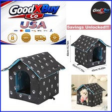 Weatherproof Outdoor Cat House Insulated Black Shelter for Stray Cats