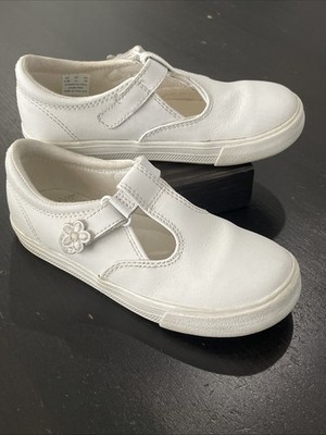 KEDS Daphne White Leather Flower T-Strap Girls Sneaker toddler size 12 12W