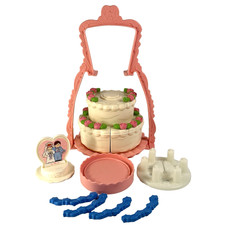 Vintage 1987 Fisher Price Fun With Food Create A Cake Wedding Cake Incomplete