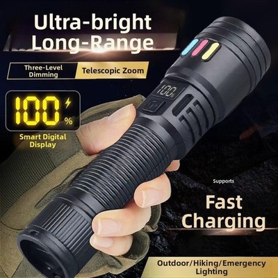 LED Taschenlampe Zoom Beam 800mAh Akku 5W Power USB Aufladen ABS Kunststoffgehä