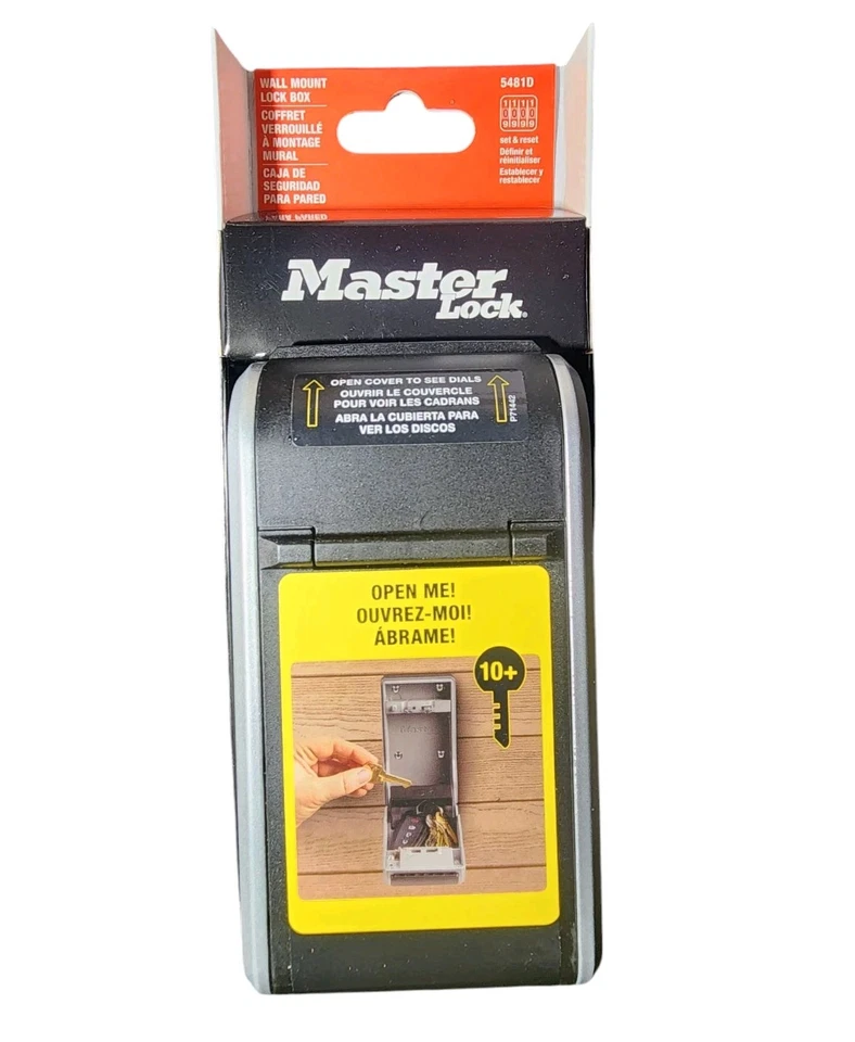 Master Lock Large Key Lockbox Combination Dials Wall Mounted Outdoor Security - Image 3 of 4