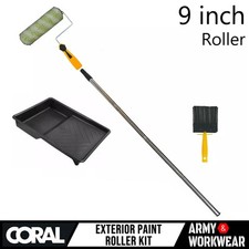 Exterior Paint Roller Kit Long Pile Covers 9" Masonry Sheds With Extension Pole