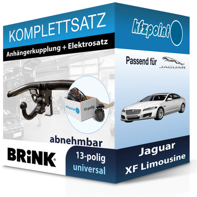 Für Jaguar XF Limousine 11-15 BRINK Anhängerkupplung abnehmbar + 13polig E-Satz