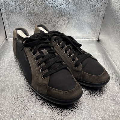 Prada Sport Gray Suede Nylon Sneakers Shoes 4E 1835 Men's Size