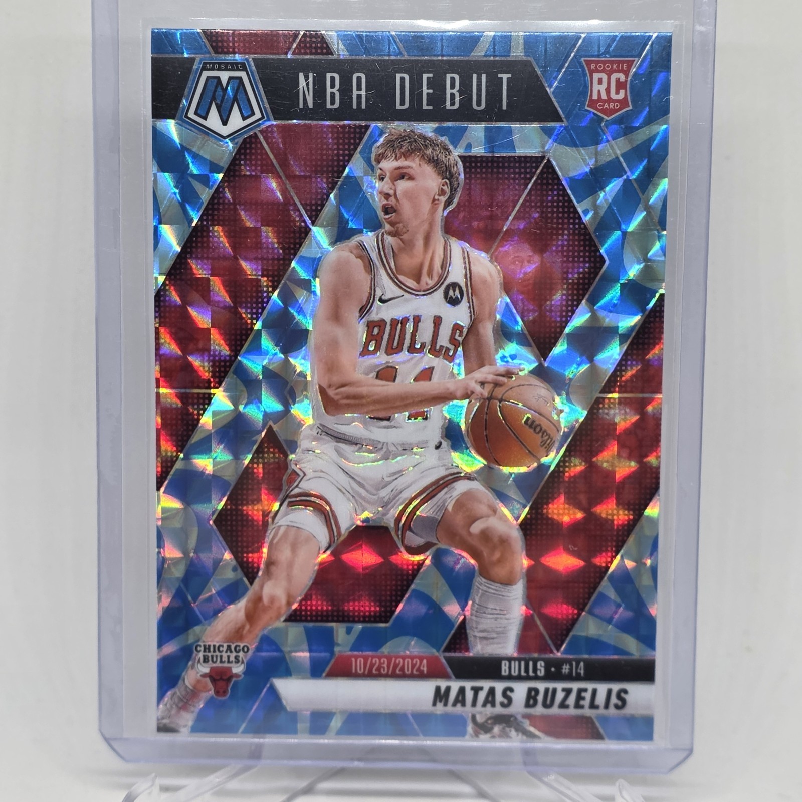 Matas Buzelis 2024-25 Panini Mosaic NBA Debut #257 Reactive Blue Prizm Rookie RC