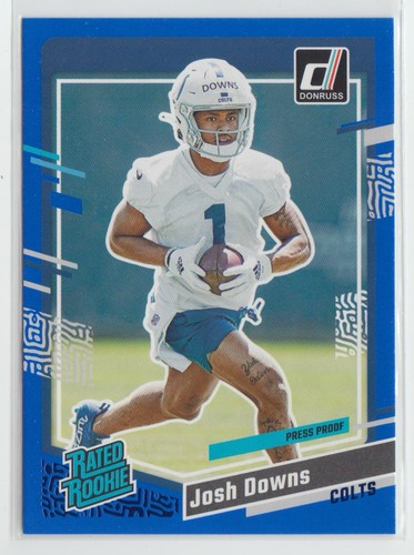 2023 Panini Donruss - Rated Rookie Josh Downs #345 Press Proof Blue (RC) - Picture 1 of 3