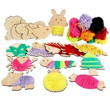 Wooden Threading Toy Montessori Lacing Panels Colorful for Children