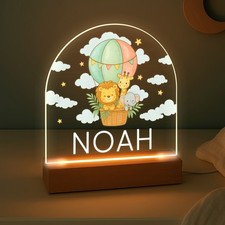 Personalised LED Nursery Lamp, Animal Light, Kids Night Light Gift, Baby Light