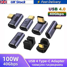 90 Right Angle USB C to USB C Adapter Type C Fast Charging Converter 40Gbps 100W