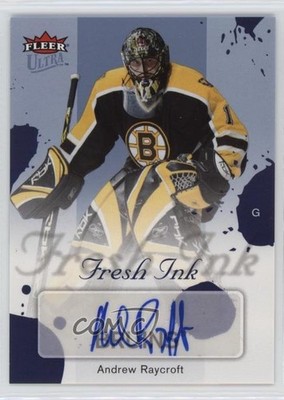2005-06 Fleer Ultra Fresh Ink Blue 18/25 Andrew Raycroft #FI-AR Auto my8
