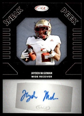 2025 SAGE HIT Sneak Peek Auto Jayden McGowan #SPA-JM