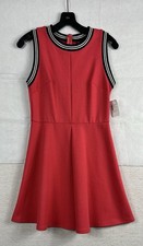Design Lab by Lord & Taylor Red Fit & Flare Skater Dress S | Made in USA NWT