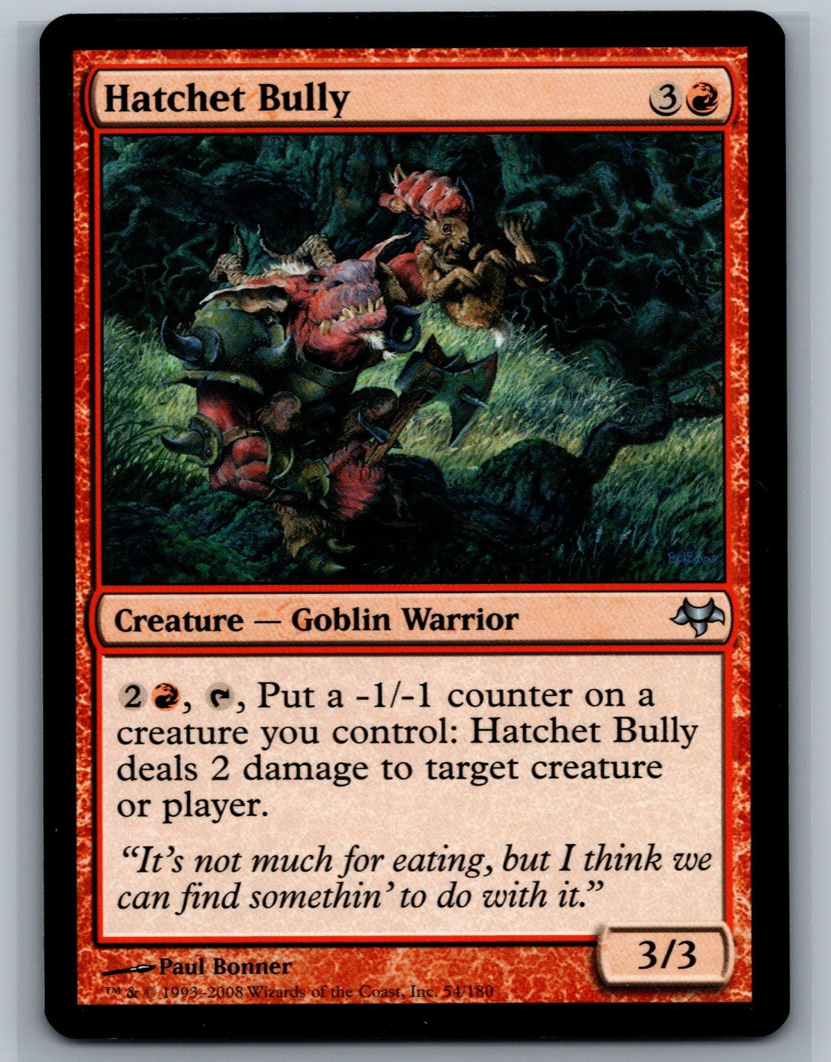 Magic The Gathering Eventide Hatchet Bully #54/180 MTG TCG CCG