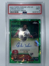 2023 Topps Chrome Update Sapphire Jordan Walker Auto Green /99 #JW PSA 9