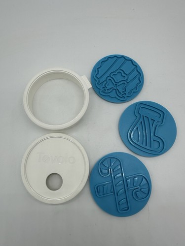 Tovolo Cookie Cutter and 3 Stamps Candy Cane Stocking Wreath Holiday Christmas