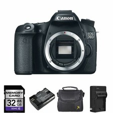 Canon EOS 70D 20.2 MP Digital Camera Body Only 2 Batteries, 32GB More