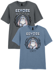 Round Chequered Eeyore Printed Gildan T-Shirt Adult Unisex S-2XL Birthday Gift