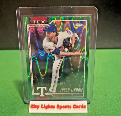 ⚾️ '26 Topps Chrome Jacob deGrom Green Ray Wave Refractor /99 Rangers ⚾️