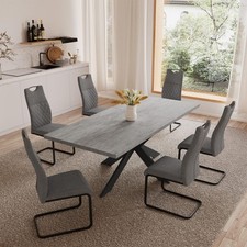 Tisch- und Stuhlset, Ausziehbarer Esstisch (130–170 cm) mit 4-6 Stühlen