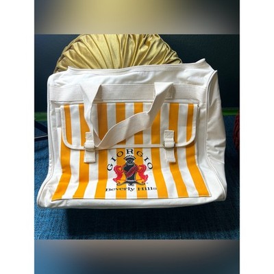 Vintage 1980s Giorgio Beverly Hills Heavy Duty Large Logo Canvas Weekender Bag