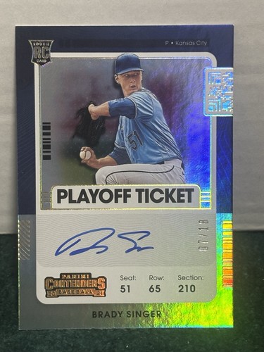 2021 Panini Contenders Playoff Ticket Gold Brady Singer Rookie Auto RC /10