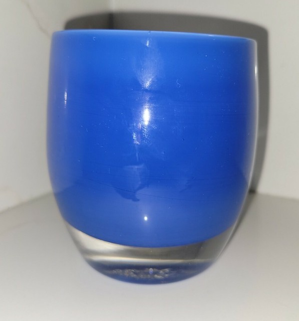 Glassybaby BLUE BIRD 0340 Art Glass Votive Candle Holder & tea light w