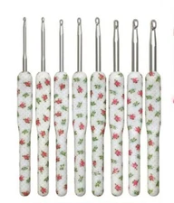 8Pcs Crochet Hooks Set Needles Crafts Sewing Knitting Hooks Tool TPR  Grip US