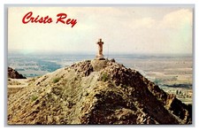 El Paso TX Texas Cristo Rey  Christ of the Rockies Statue Chrome Postcard