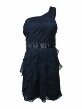 Adrianna Papell Women's Tiered Chiffon One Shoulder Dress Size 16M 149 MSRP