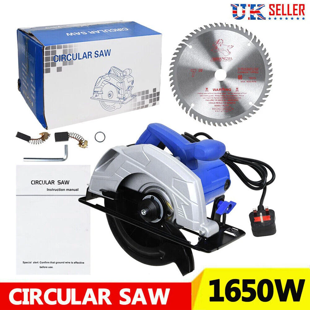 Electric Circular Saw 1650W Heavy Duty Wood Metal Cutting Power