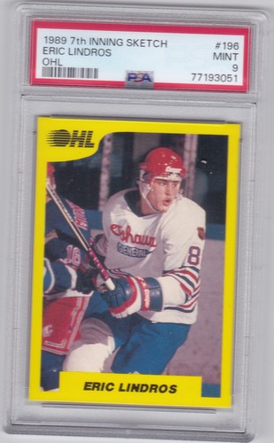 1989 7TH INNING SKETC..ERIC LINDROS..JUNIORS..PSA 9..# 196..OSHAWA GENERALS