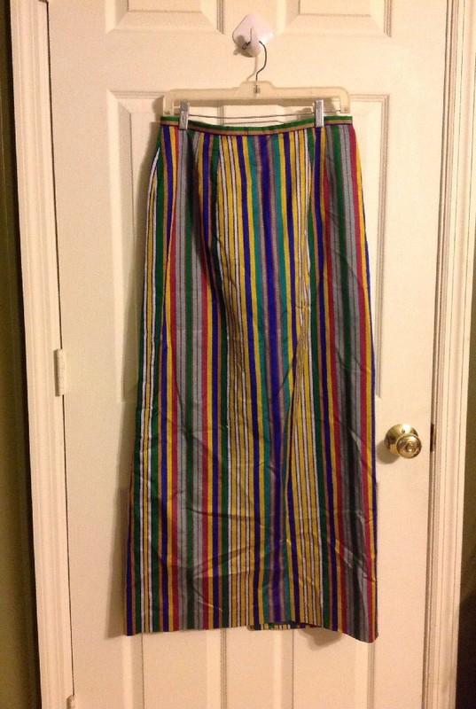Silk Skirt Matching Wrap Custom Handmade Silk Multicolor Striped One Of A Kind
