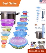 Dishwasher Safe Silicone Lids Set - 14 Reusable Covers for Easy Food Storage