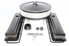 SB Chevy Black Engine Dress Up Kit Short Valve Covers 14" Air Cleaner SBC 350