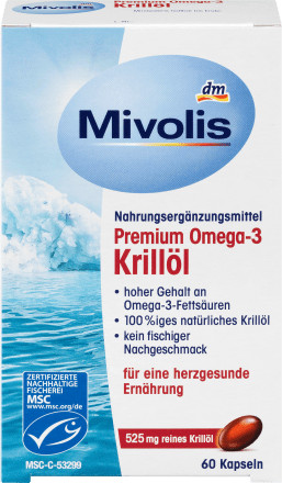 4x Aceite de Krill Mivolis Premium Omega-3, 60 Cápsulas; ¡Envío desde Alemania!