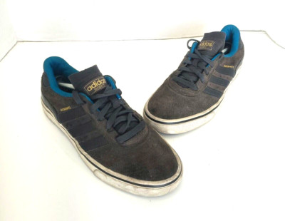 Men s Adidas Busenitz Vintage Grey Gold Sz 8.5 Suede Skate Shoes C75238