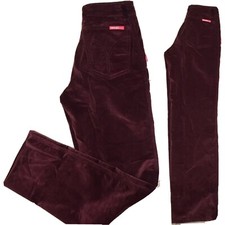 Vintage Ferrari Milano Velveteen High Waist Pants 27" Waist Sz 40 70s 80s Disco