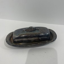 VINTAGE ANTIQUE BALDWIN SILVERWARE BUTTER DISH SILVERPLATE