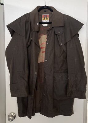 Kakadu Traders Australia Duster, Brown Cotton Oilskin Work Coat